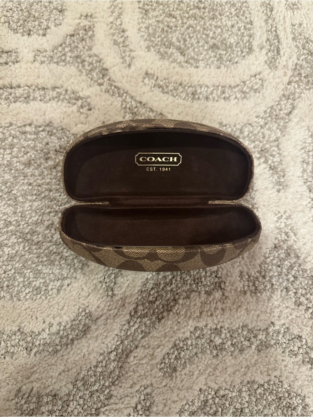 Coach Brown Signature Monogram Eyeglass Case